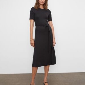 Club Monaco Short Sleeve Rib-Knit Midi Dress Size Small